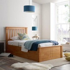 Single Oak Wooden Ottoman Storage Bed Frame | Space Saving | FREE Delivery