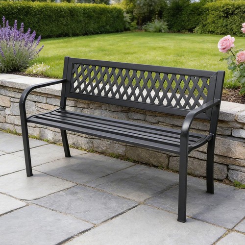 Metal garden bench - bench, 3