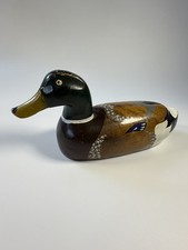 Wood Decoy Mallard Duck - Hand Painted 10” Vintage Hunting Outdoors Decorative