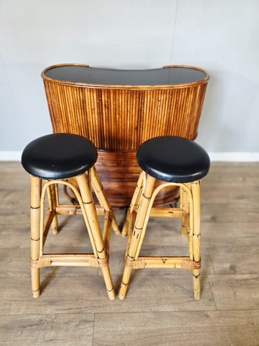 1970 bamboo tiki bar with - , 2
