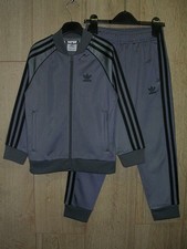 Adidas Boys Grey Black Track