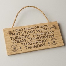 Wooden Hanging Bar Sign For
