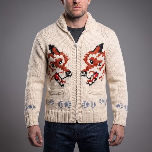 Wolf knit cardigan mary maxim - wolf,