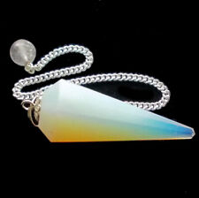 Opalite Sea Glass Point Dowsing Pendulum Crystal Healing Divination Dowser Gem