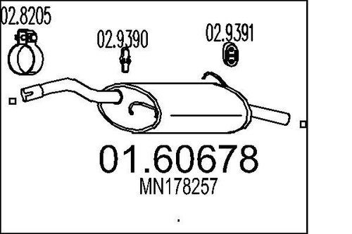 Mts 60678 muffler - muffler, exhaust