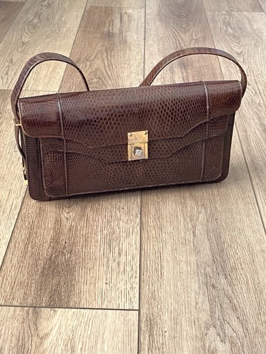 Vintage brown snakeskin - brown,