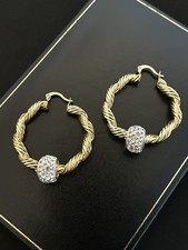 18K Gold Bonded Twisted Hoop