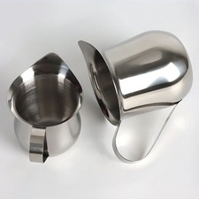 2-8Oz Stainless Steel Milk Jug with Pointed Spout Small Capacity Milk Cream Cup