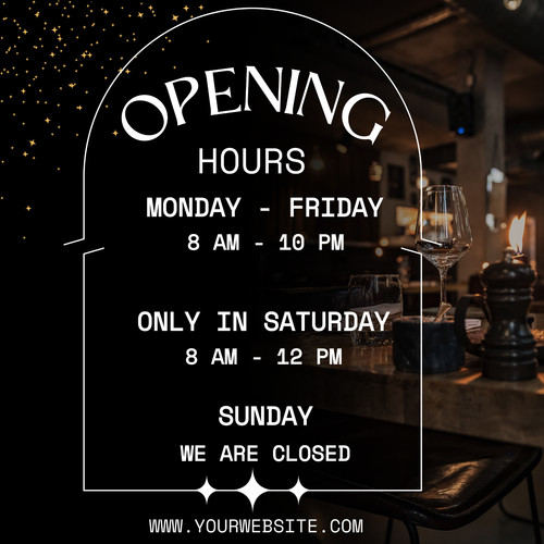 Opening hours times - opening,