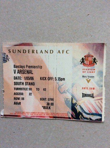 Ticket sunderland v arsenal - ticket,
