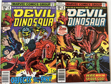 DEVIL DINOSAUR. NUMBER'S 2 & 4. (2 ISSUE 1978 NEWSSTAND LOT). JACK KIRBY.