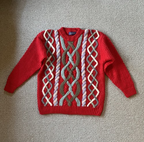 Chunky knitted jumper red - knitted,