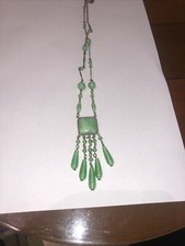 Vintage  Art Deco Green Fringe
