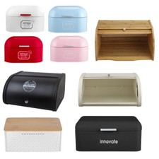 Bamboo / Metal Bread Bin with