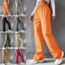 Women Pants High-waist Cargo