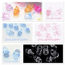 50 x ACRYLIC BABY DUMMY PACIFIER 3D BLUE PINK CLEAR MIXED COLOURS 20x10mm Charm 