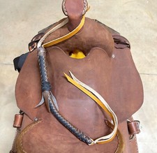 Braided Western Leather Quirt Brown Handmade Vaquero Whip Horse Tack