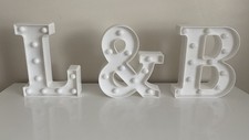 White Light Up L & B Letters With Warm White Lights