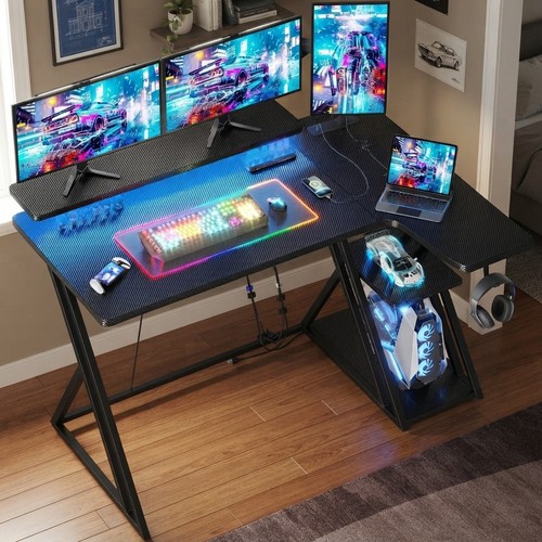Robust shaped gaming desk - shaped,
