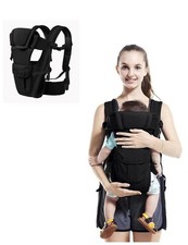 Black Infant Baby Carrier Breathable Ergonomic Adjustable Wrap Sling Backpack -