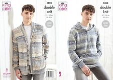 King Cole DK Knitting Pattern - 5808 Hooded Sweater, Shawl Collar Cardigan