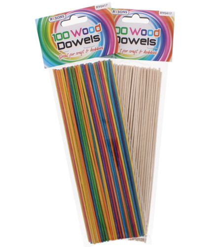 Wood dowels craft coloured - dowels,