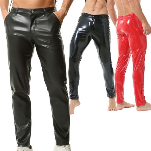 Men wet look leather - men's, pu