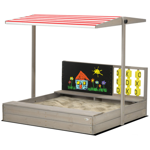Outsunny kids wooden - kids, sandpit