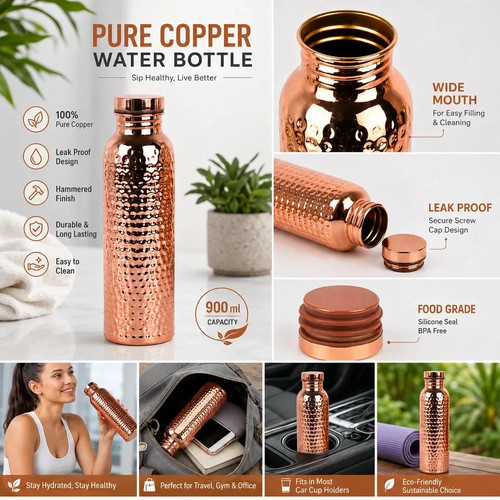 Premium hammered copper water - hammered,