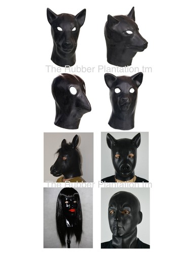 Latex fetish masks - latex, hood