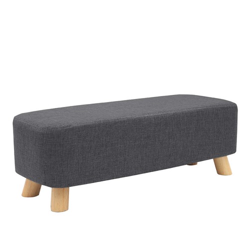 Linen ottoman footrest seat - ottoman,