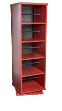 Solid Wooden Swivel CD Storage Rack Holds 250 CDs Sturdy Heavy Rotating CD Holde