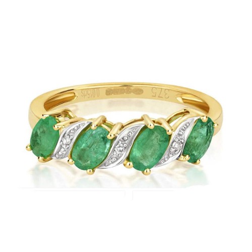 Real emerald and diamond - emerald,