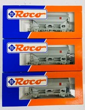 ROCO 47310 X 3 UETIKON 4 Wheel Covered Hopper Wagons Tgpps SBB CFF FFS - H0 1/87