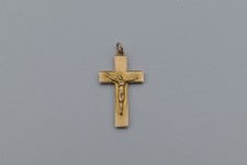 Antique 9ct Gold Crucifix Cross Pendant 1900