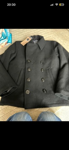Seibertron black wool pea coat - seibertron,