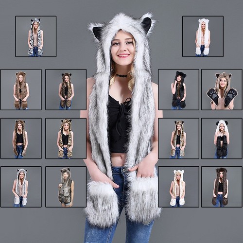 Long scarf snood hood paws - scarf,