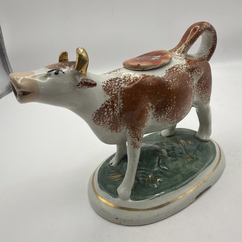 Antique staffordshire cow - antique,