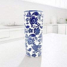 Blue Floral Ceramic Round