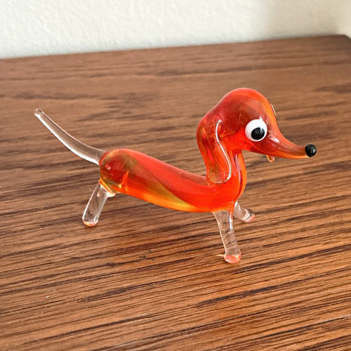 Miniature glass dachshund dog - miniature,