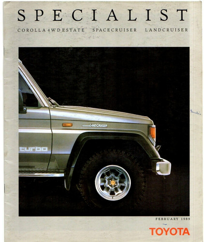 Toyota specialist range - range, 1989