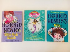 3 Book Bundle Horrid Henry (Nits, Gets Rich Quick) & Rainbow Magic (Lacey)