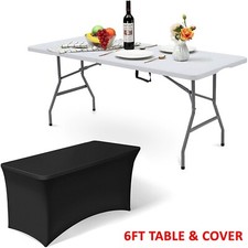 6ft Folding Table Trestle Camping Party Picnic BBQ Stall Garden Indoor Outdoor