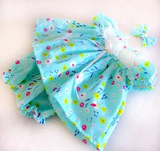 Dolls clothes Green print tiny