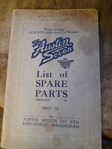 Austin seven list - austin, spare