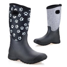 Womens Waterproof Neoprene Wellies Winter Rain Snow Wellington Boots Shoes Size