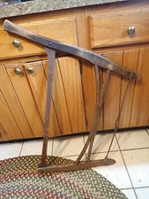 Antique Hand Made Firewood Bucksaw, Bow Saw, Manual Crosscut Saw  27" x 33.5"