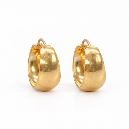 22ct yellow gold dome hoop - gold,