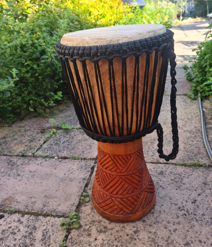 Carved wooden djembe hand - carved,