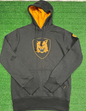 Wolverhampton Wolves FC Black Hoodie Jumper | Mens Adult Small Football Top